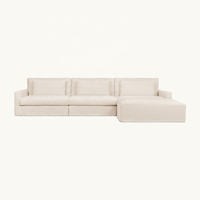 Ensemble de canapés modulaires en bois de style nordique, simple, avec revêtement en tissu, pour hôtel, villa, salon, appartement, rembourrage en éponge