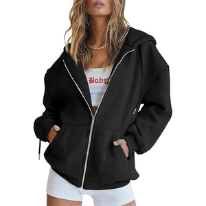 Chaquetas de Moda Casual para Mujer, con Capucha y Cierre, Manga Larga, Ecológicas, Transpirables, para Invierno, Talla Grande - Product Image 1