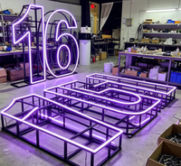 Lettres lumineuses néon RGB 3D pliables - Enseigne LED illuminée pliable pour événements