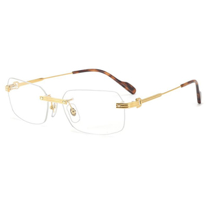 リムレスピュアチタン超軽量2023最新ファッション女性男性眼鏡処方光学フレーム - Product Image 4