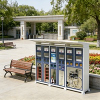 Casillero Inteligente Resistente para Exteriores, con Pago por Monedas y Billetes, Gabinete de Almacenamiento Electrónico, Kiosco de Autoservicio para Playa o Resort