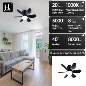 Modern Home <b>Office</b> <b>Ceiling</b> Fan <b>Light</b> Hidden DC Motor 6-Speed LED Low Profile Mute Smart Remote Control Integrated - Product Image 6