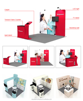 Présentoir portatif de stand d'exposition d'équipement de salon commercial 10x10 avec des étagères support portatif d'exposition pour des expositions et des affichages