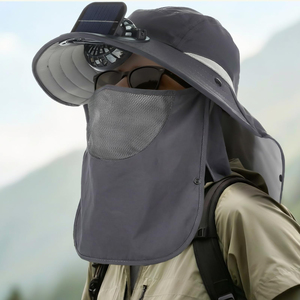 Sombrero de Pesca para Exteriores con Protección Solar y Ventilador Recargable con Batería Solar, con Cubierta Extraíble para Cara y Cuello, Directo de Fábrica - Product Image 4