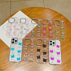 Custodia Protettiva per Fotocamera con Design 3D a Farfalla, Glitter Lucido, Strass e Perle per <span class=keywords><strong>Oppo</strong></span> A5 Pro, Cover per Ragazze - Product Image 2