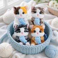 Porte-clés en peluche chat tigré Kawaii avec poisson, breloque mignonne, jouet en peluche chaton, pendentif de sac, accessoires de poupée, porte-clés en fourrure