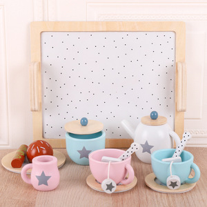 Premium <strong>Wooden</strong> Pretend Play <strong>Tea</strong> <strong>Set</strong> for Kids with Teapot Cups Saucers and Tray Ideal for Boys Girls <strong>Tea</strong> Party Role Play - Product Image 6