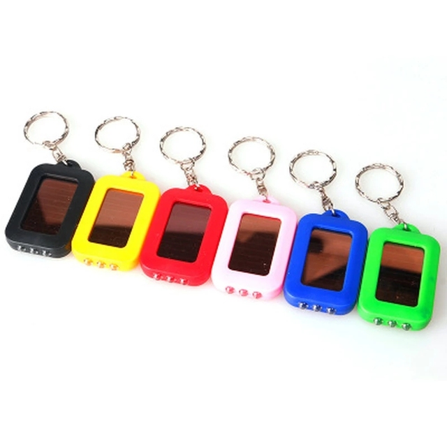 Boyid Mini Portable Solar Power 3 LED Light Keychain Keyring Torch Flashlight Outdoor Emergency Light Tools