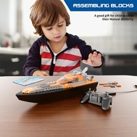Flytec V101 Barco de Bloques de Construcción RC 4 en 1, Control Remoto de 2.4GHz y 2 Canales, Juguete STEM, Resistente al Agua, Baterías Recargables de Alta Velocidad
