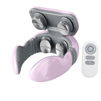 Masseur cervical électrique chauffant à impulsions, rechargeable, sans fil, avec télécommande, pour la protection du cou - H61 (Produit transfrontalier)