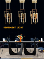 Lampe suspendue moderne pour salle à manger et cuisine ouverte, en acier inoxydable électroplaqué, design vertical en 4 pièces