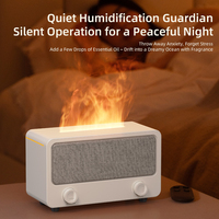 Haut-parleur musical 3-en-1 et diffuseur d'arômes ultrasonique avec humidificateur à effet flamme, alimenté par USB, pour usage hôtelier et domestique