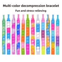 Bracelet sensoriel anti-stress en plastique coloré à bulles à presser pour garçons, filles, adolescents et adultes