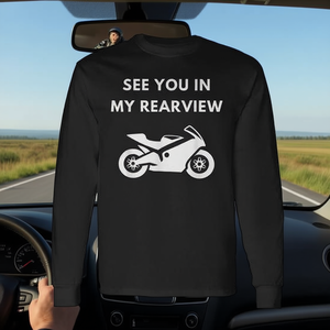 Nos vemos en mi camiseta de manga larga con diseño de motocicleta en el espejo retrovisor - Product Image 3
