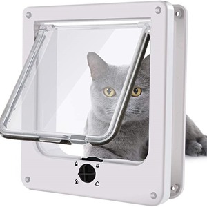 Multi Tailles 4 Modèles Verrouillables Porte automatique sûre pour animaux Facile à utiliser Porte intérieure pour chat Plastique durable Porte extérieure pour chien - Product Image 1