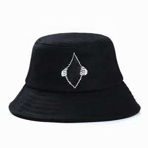 wholesale unisex custom logo wool melton fabric winter season unisex outdoor bucket hats caps fisher hats