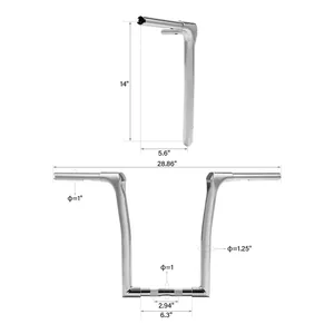 XF1610134-14-E 14 ''tăng APE móc tay lái 1-1/4 "phù hợp cho Harley Softail <span class=keywords><strong>Fatboy</strong></span> fxlr 18-up - Product Image 5
