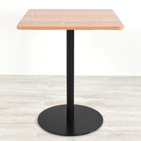Table de salle à manger carrée ou ronde en MDF pour la restauration, avec base en pierre frittée et métal, vente en gros pour restaurants