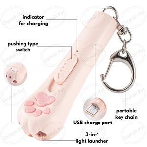 Jouet <span class=keywords><strong>laser</strong></span> pour chat 3 en 1 avec <span class=keywords><strong>5</strong></span> motifs réglables, jouet interactif rechargeable par USB pour chaton - Product Image 6
