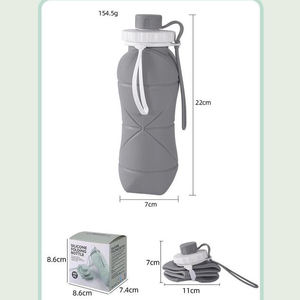 Bouteille d'eau pliable en silicone de qualité alimentaire IStapromo Gifts 600 ml, résistante aux hautes températures, pour le sport et les voyages en plein air - Product Image 6
