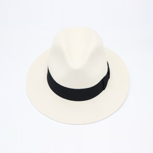 Chapeau Fedora Rétro en Laine Blanche pour Homme, Style <span class=keywords><strong>Vintage</strong></span>, en Feutre de Laine, pour Automne Hiver, Fêtes en Extérieur, Église, Simple et Élégant - Product Image 2