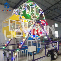 Balade d'attractions portable pour enfants petite grande roue manèges d'attractions montée sur remorque mini remorque grande roue à vendre