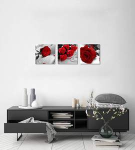 <span class=keywords><strong>Noir</strong></span> <span class=keywords><strong>blanc</strong></span> avec <span class=keywords><strong>rouge</strong></span> Art mural <span class=keywords><strong>rouge</strong></span> Rose décor mural décorations abstraites fleur image sur toile pour la décoration de la maison - Product Image 4