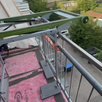 Grue pliante Huafeng HFFZ-200, conception pliable, électrique, sans rail, capacité de charge de 200 kg, télécommande filaire + sans fil, Bau-Lift Lift