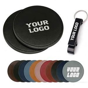 Sous-verres en cuir PU personnalisés avec logo en relief et estampage à chaud pour hôtels, restaurants, promotion, cadeaux d'affaires - Product Image 1
