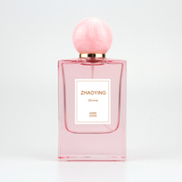 Flacon de parfum en verre carré de style rétro personnalisé de 50ml bouchon en forme de boule en résine avec identification de récipient cosmétique volume de 30ml
