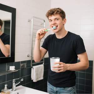 Gobelet en acier inoxydable de 12 onces, gobelet de salle de bain, gobelet pour brosse à dents, réutilisable - Product Image 6