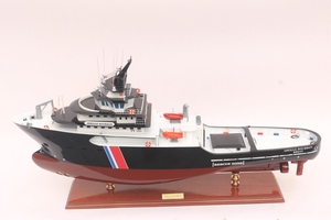 Modèle de bateau de sauvetage Abeille Bourbon en bois artisanal de qualité supérieure GIA NHIEN, navire de soutien offshore moderne à l'effigie d'un bateau de sauvetage - Product Image 2