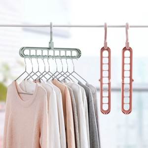 Wholesale Multifunctional Nine-Hole Foldable Magic Plastic <b>Clothes</b> Hanger Space-Saving <b>Bedroom</b> Storage Artifact <b>for</b> Home Use - Product Image 2