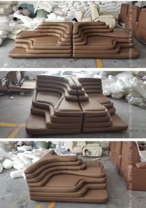 Set di Mobili di Lusso per Soggiorno di <span class=keywords><strong>Hotel</strong></span> di Grandi Dimensioni, Divano Componibile Minimalista in Pelle Stile Montagna, Divano Convertibile - Product Image 6