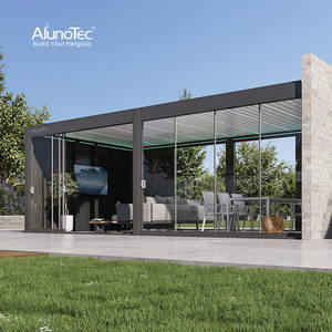 AlunoTec Louvered Aluminium Overkapping Motorisch Bediende Paviljoen Winddichte Zonwering Pergola's Terras Buiten Tuinieren - Product Image 2