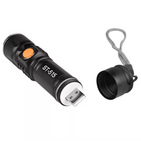 Mini torche LED tactique zoomable de haute qualité Lampe de poche LED rechargeable par USB