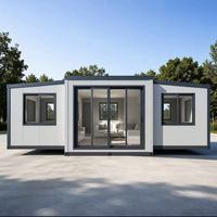 Kit de maison modulaire préfabriquée pliable à deux étages en acier, option cuisine, salon, bureau, ignifuge et résistant à l'eau