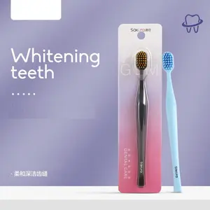 Fabricante de escova de dentes de alta qualidade personalizada escova de dentes colorida com cerdas macias para adultos