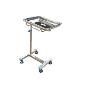 Chariot de support de plateau d'hôpital d'acier inoxydable de barre simple et double chariot d'outils d'instrument vétérinaire réutilisable pour le théâtre d'opération - Product Image 2