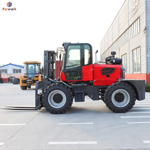 Venta caliente precios de fábrica nueva granja barro 3 toneladas 3,5 T 4T 5T 6Ton 4WD 4 ruedas motrices todoterreno todo terreno áspero carretilla elevadora diésel - Product Image 4