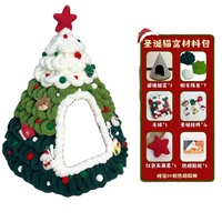 Nouvel an arbre de noël chat nid chien-friendly mousse à mémoire de forme écologique hiver chaud semi-fermé feutre conique bricolage paquet Carton