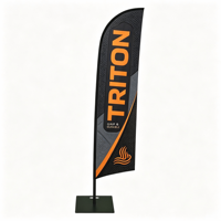 Drapeau à plumes avec logo personnalisé et base de support pour le dropshipping et la promotion des petites entreprises