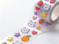 Autocollants en époxy 3D transparents en PET découpés, motifs Kawaii pour journal, bouteille d'eau et loisirs créatifs
