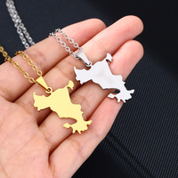 2406 yutin acier inoxydable Mayotte carte collier pour hommes et femmes géométrique titane pendentif bijoux