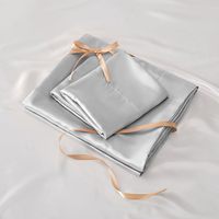 Ensemble de literie de luxe pour lit queen size, satin doux et soyeux, motif uni, ensemble de literie respirant en 3 pièces pour maison et hôtels de luxe