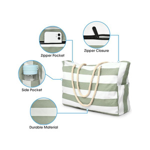 Bolsas de Playa Grandes <span class=keywords><strong>para</strong></span> Mujer, Impermeables, con Cierre, Resistentes a la Arena, <span class=keywords><strong>para</strong></span> Piscina - Product Image 4