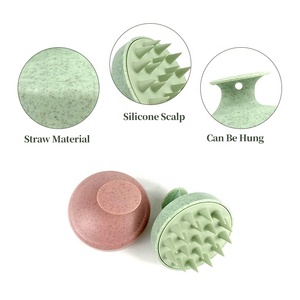 Cepillo de Masaje para el Cabello de Paja de Trigo con Logotipo Personalizado, Cepillo para el Cuidado del Cuero Cabelludo con Silicona Suave - Product Image 5