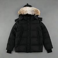 Manteau d'hiver pour homme, style classique personnalisé, de haute qualité, chaud, coupe-vent, véritable fourrure de coyote, parka, doudoune