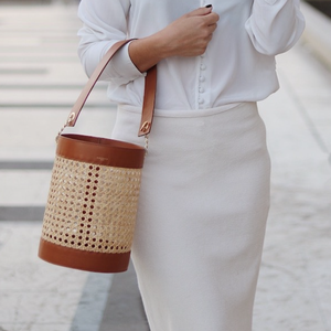 かわいいハンドバッグトートレディースラウンドウーブンレザーハンドバッグファッションカスタムハンドバッグ女性用 - Product Image 5