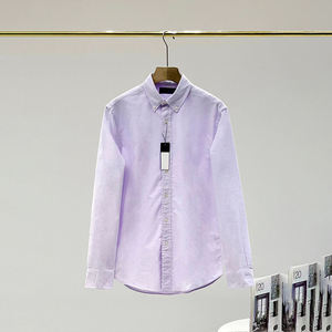 Chemise à manches longues en coton pur de haute qualité RL Little Horse pour <span class=keywords><strong>homme</strong></span>, couleur unie, chemise de marque de luxe # RL-068 - Product Image 2